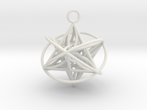 Pendant_Star of Life - Orbital in White Natural Versatile Plastic