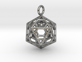 Pendant_Hexagonal-Icosahedron in Natural Silver