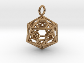 Pendant_Hexagonal-Icosahedron in Polished Brass