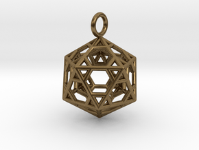 Pendant_Hexagonal-Icosahedron in Natural Bronze