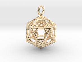 Pendant_Hexagonal-Icosahedron in 14k Gold Plated Brass