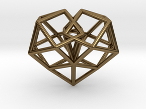 Pendant_Cuboctahedron-Heart in Polished Bronze