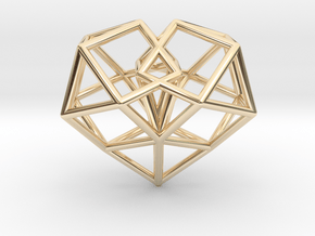 Pendant_Cuboctahedron-Heart in 14K Yellow Gold