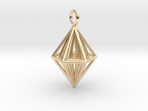 Pendant_Tripyramid in 14K Yellow Gold