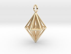 Pendant_Tripyramid in 14k Gold Plated Brass
