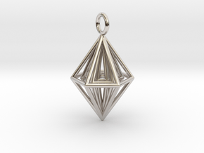 Pendant_Tripyramid in Rhodium Plated Brass