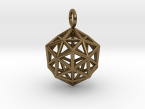 Pendant_ Cuboctahedron-Icosahedron in Natural Bronze