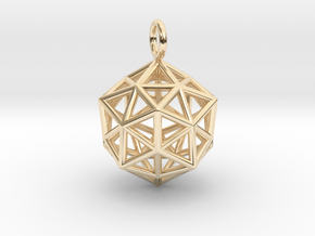 Pendant_ Cuboctahedron-Icosahedron in 14K Yellow Gold