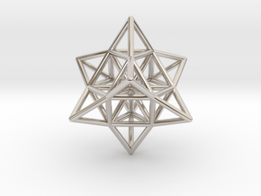 Pendant_Cuboctahedron_Star_without eyelet in Rhodium Plated Brass