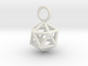Pendant_Icosahedron-Small in White Natural Versatile Plastic