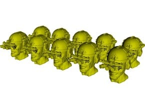1/48 scale SOCOM operator B helmet & heads x 10 in Tan Fine Detail Plastic