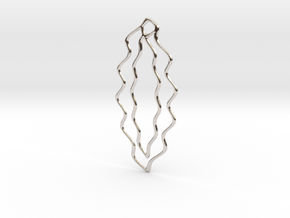 Wave Pendant in Rhodium Plated Brass