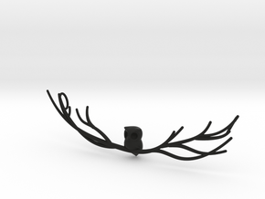 Owl pendant in Black Premium Versatile Plastic