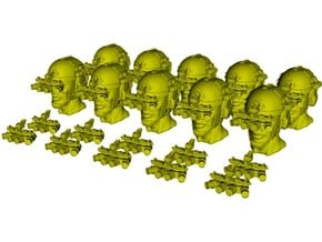 1/48 scale SOCOM operator B heads & NVG x 20 combo in Smoothest Fine Detail Plastic