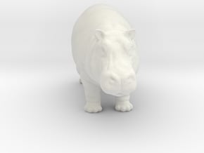 Printle Animal Hippo - 1/48 in White Natural Versatile Plastic