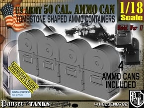 1/18 Tombstone Cal 50 Ammo Can Set001 in Tan Fine Detail Plastic