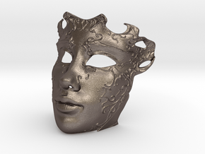Venetian mask in Polished Bronzed Silver Steel