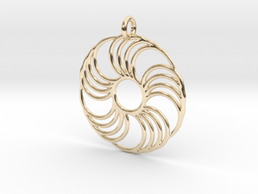 WavyTPendant in 14k Gold Plated Brass