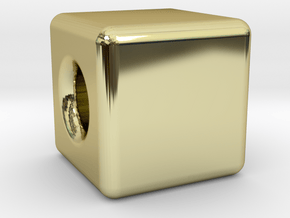 Financial Freedom Cube Bead in 18k Gold