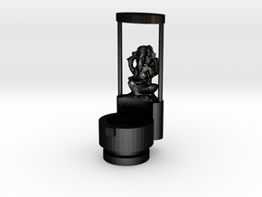 Candel_stand_With_Ganesha_idol in Matte Black Steel