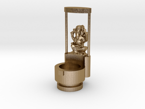 Candel_stand_With_Ganesha_idol in Polished Gold Steel