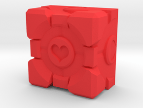 Companion Cube Cherry MX Keycap in Red Processed Versatile Plastic