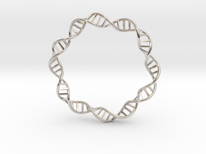 DNA Bracelet (63 mm) in Rhodium Plated Brass