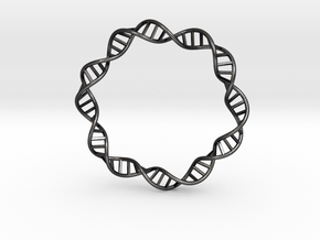 DNA Bracelet (63 mm) in Polished and Bronzed Black Steel
