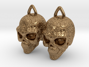 Day of the Dead Earrings  2.5cm in Natural Brass