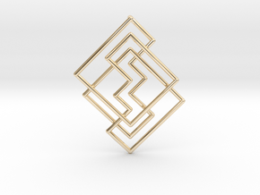 Cobweb Pendant in 14k Gold Plated Brass: Medium