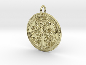 Celtic Shamrock Medalion in 18k Gold Plated Brass