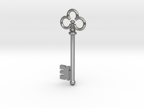Skeleton Key Pendant #1 in Natural Silver: Small