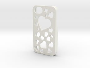 iPhone 4/4S Hearts Case in White Natural Versatile Plastic