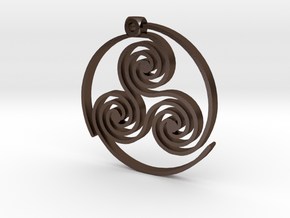 Triskelion Pendant in Polished Bronze Steel