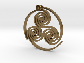 Triskelion Pendant in Polished Bronze