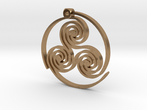 Triskelion Pendant in Natural Brass