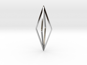 Minimalistic octahedron pendant in Polished Silver