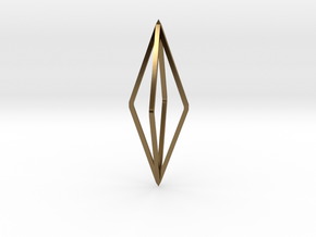 Minimalistic octahedron pendant in Polished Bronze