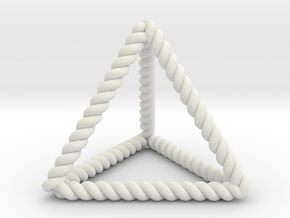Twisted Tetrahedron RH 1.5" in White Natural Versatile Plastic