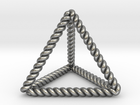 Twisted Tetrahedron RH 1.5" in Natural Silver