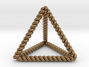 Twisted Tetrahedron RH 1.5" in Natural Brass