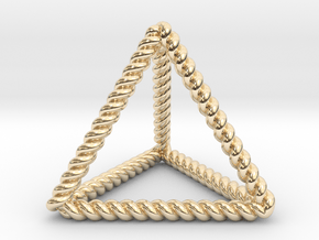 Twisted Tetrahedron RH 1.5" in 14k Gold Plated Brass