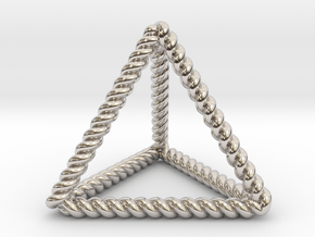 Twisted Tetrahedron RH 1.5" in Rhodium Plated Brass