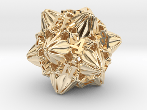 Floral Dice – D20 Gaming die in 14k Gold Plated Brass