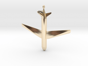 Boing 787 Pendant in 14k Gold Plated Brass