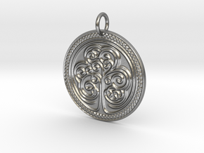 Celtic Shamrock Medalion in Natural Silver
