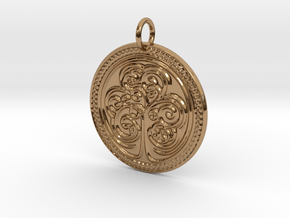 Celtic Shamrock Medalion in Polished Brass