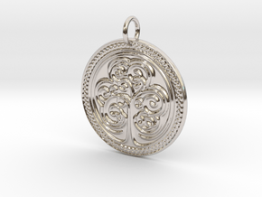 Celtic Shamrock Medalion in Rhodium Plated Brass