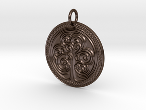 Celtic Shamrock Medalion in Polished Bronze Steel