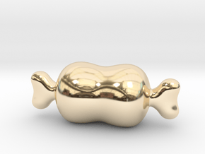 Cartoon Meat in 14k Gold Plated Brass